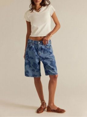 Free People Montana Printed Shorts Sz 30